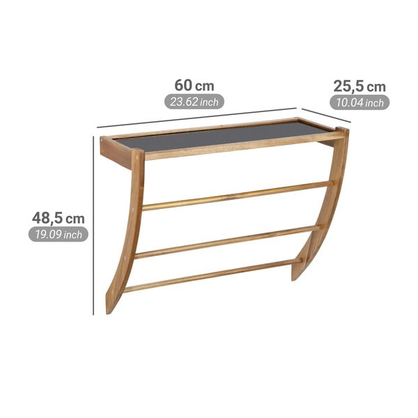 Tmavo prírodný nástenný drevený držiak na uteráky Fondi – Wenko-image-4