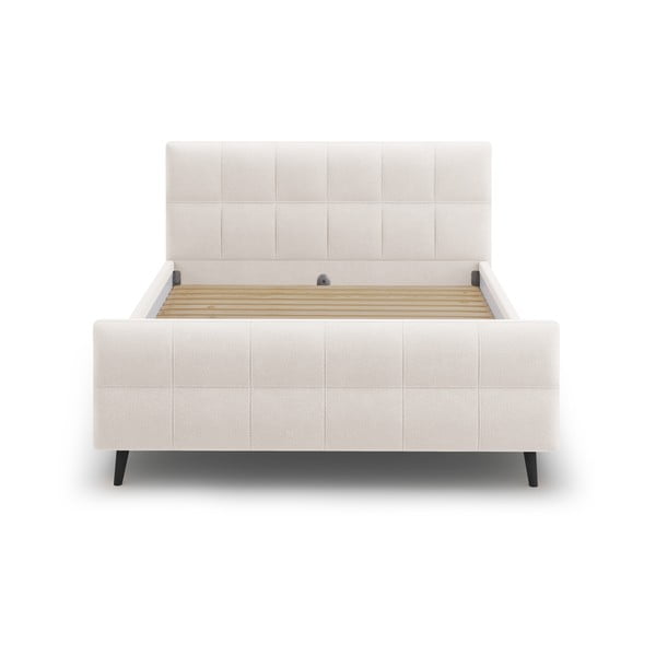 Béžová čalúnená dvojlôžková posteľ s roštom 180x200 cm Gigi - Micadoni Home-image-1
