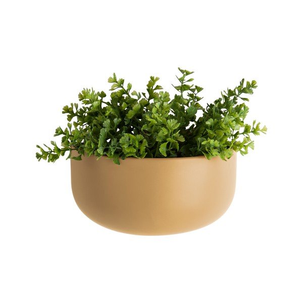 Pieskovohnedý nástenný kvetináč PT LIVING Oval, výška 9,5 cm