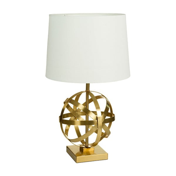 Biela stolová lampa so základňou v zlatej farbe Santiago Pons Arlo