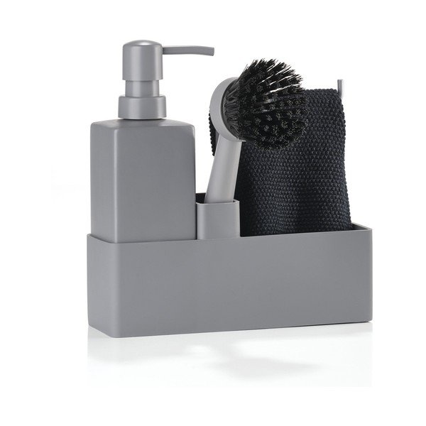 Sivý plastový/silikónový stojan na umývacie prostriedky Singles – Zone