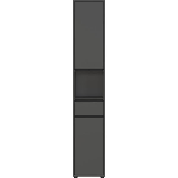 Antracitová vysoká úzka kúpeľňová skrinka 33x181 cm Lemont – Germania