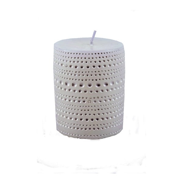 Biela sviečka s čipkovým motívom Ego Dekor, ⌀ 6,5 cm