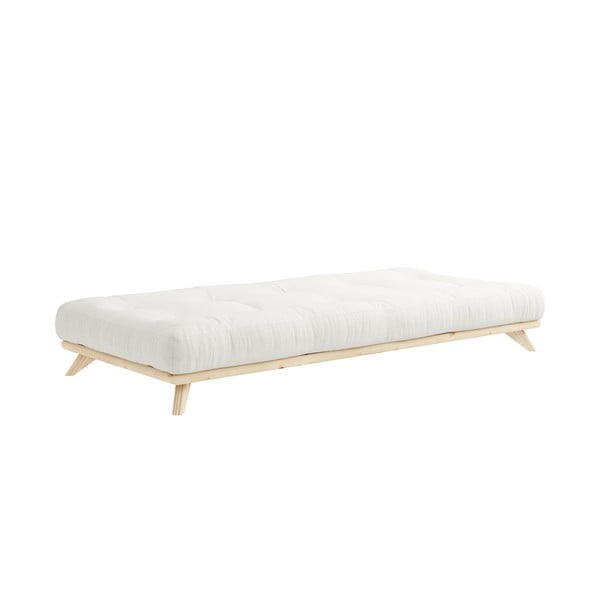Jednolôžková posteľ z masívneho borovicového dreva s matracom Karup Design Senza Mat, 90 x 200 cm