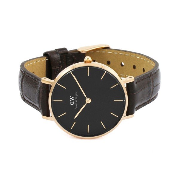 Dámske hodinky s koženým remienkom a detailmi ružovozlatej farby Daniel Wellington Petite York, ⌀ 32 mm-image-2