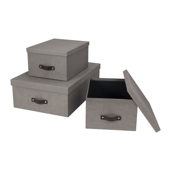 Úložné boxy s vekom v súprave 3 ks Inge – Bigso Box of Sweden-image-3