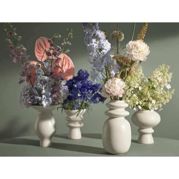 Krémovobiela keramická váza Kähler Design Kontur, výška 29 cm-image-1