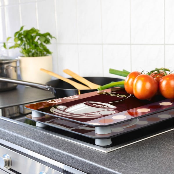 Súprava 2 sklenených krytov na sporák Maximex Coffee, 52 x 30 cm-image-1