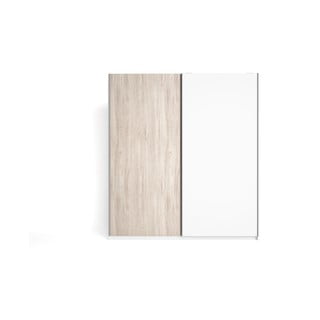 Biela šatníková skriňa v dekore duba s posuvnými dverami 182x200 cm Sahara - Marckeric