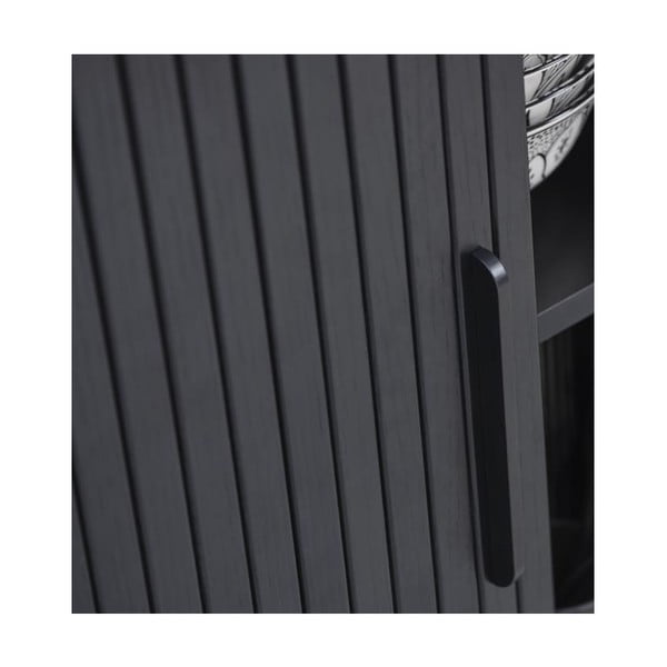 Čierny TV stolík v dekore duba 56x180 cm Nola – Unique Furniture-image-1