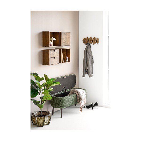Tmavohnedý nástenný vešiak z dubového dreva 40 cm Caltra – House Nordic-image-2