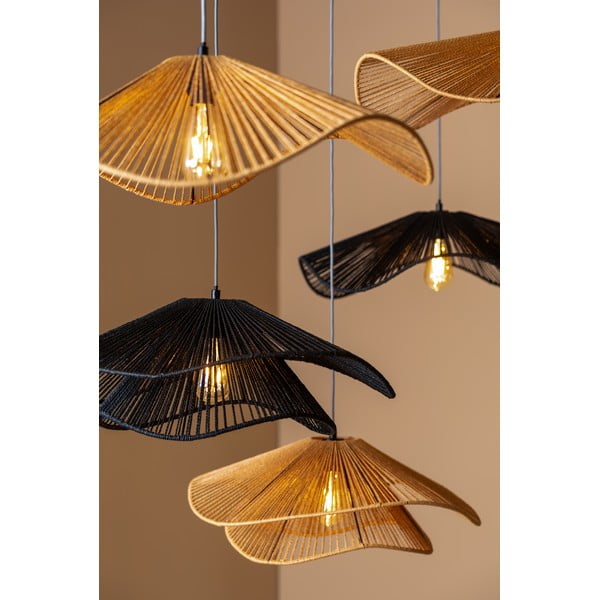 Závesné svietidlo v zlatej farbe s tienidlom z papierového výpletu ø 60 cm Sombra – Leitmotiv-image-3