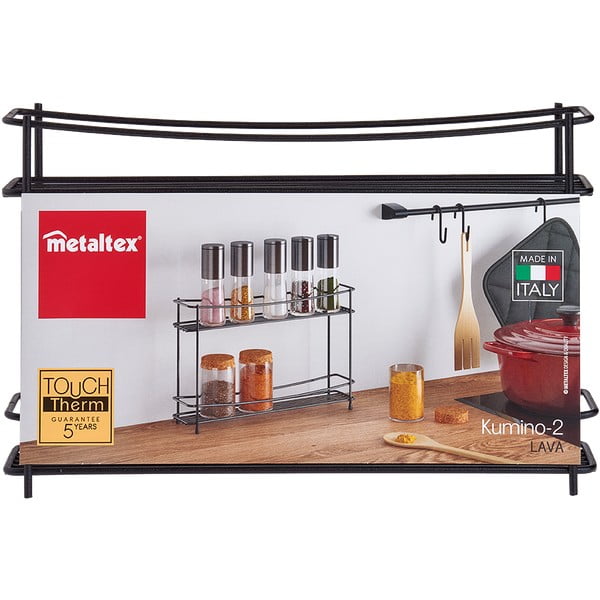 Čierna dvojposchodová polica na korenie Metaltex Pepito Lava-image-2