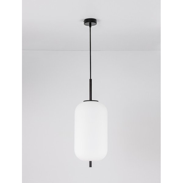 Biele/čierne sklenené závesné svietidlo ø 22 cm Lato – Nova Luce-image-3