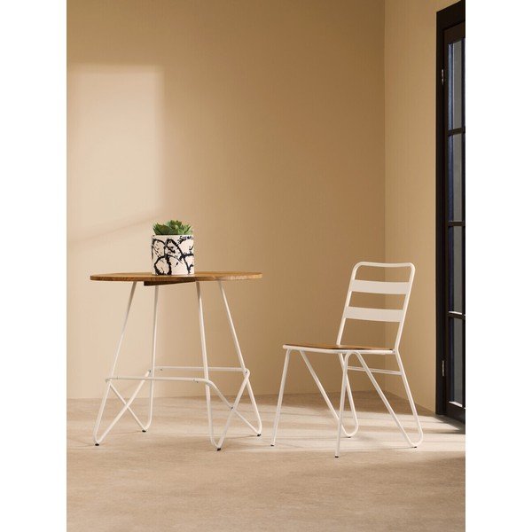 Biela/v prírodnej farbe jedálenská stolička z brestového dreva District – Premier Housewares-image-1