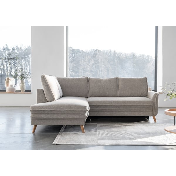 Béžová rozkladacia rohová pohovka (ľavý roh) Charming Charlie – Miuform-image-1