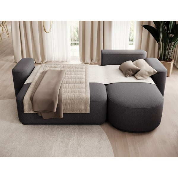 Tmavosivá ženilková rozkladacia/s úložným priestorom rohová pohovka (pravý roh/s leňoškou) Aurumm – ELTAP-image-4