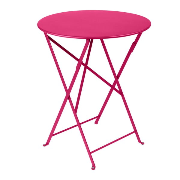 Ružový skladací kovový stôl Fermob Bistro