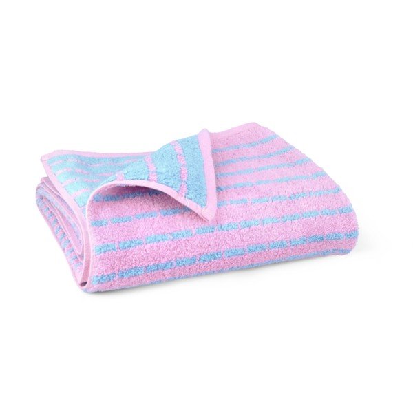 Modrý/ružový froté uterák s prímesou bambusu 50x100 cm Nuance – JUNA