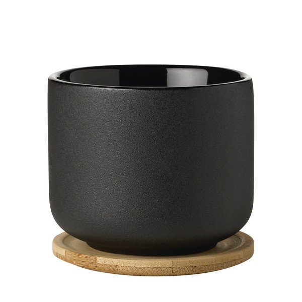 Čierna kameninová šálka na cappuccino 200 ml Theo – Stelton