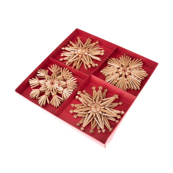 Slamené vianočné ozdoby v súprave 12 ks – Dakls