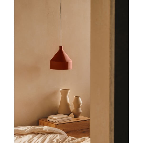 Závesné svietidlo v terakotovej farbe s kovovým tienidlom ø 30 cm Peralta – Kave Home-image-1