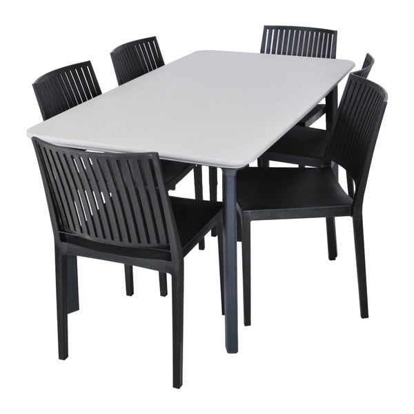 Čierna plastová záhradná stolička Bars - Rojaplast-image-2