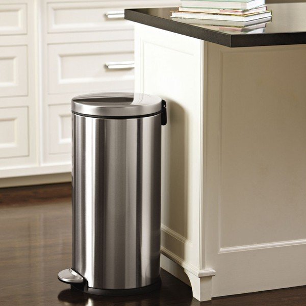 Strieborný matný pedálový kôš simplehuman, 30 l-image-1