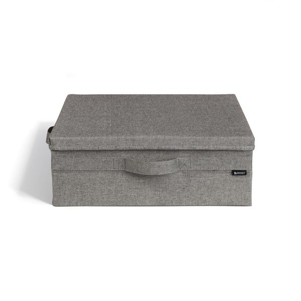 Sivý látkový úložný box s vekom 46x56x16 cm Soft Storage Low – Bigso
