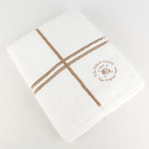 Osuška U.S. Polo Assn. Bath Towel White and Gold, 70x140 cm