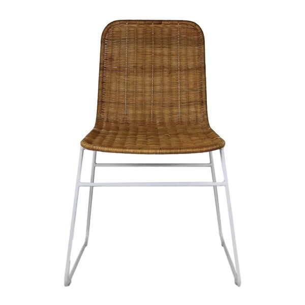 Biela jedálenská stolička z kovu a dreva HSM collection Africa
