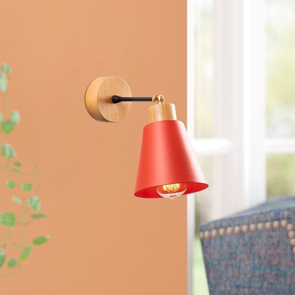 Nástenné svietidlo v červenej a prírodnej farbe ø 14 cm Manavgat – Opviq lights-image-1
