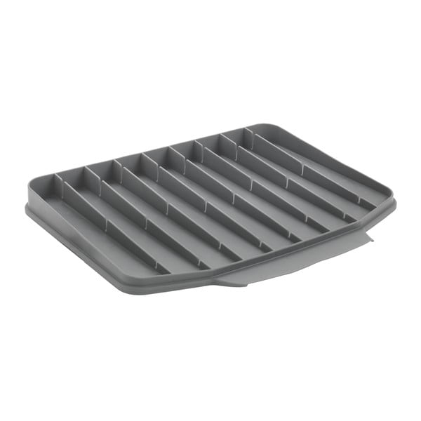 Sivá plastová odkvapkávacia podložka na riad 40x33 cm Gravity – Metaltex