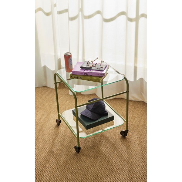 Kovový servírovací stolík na kolieskach 42x43 cm Zephyr – Hübsch-image-1