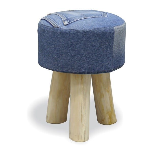 Stolička z teakového dreva Bluebone Denim, 31 x 40 cm