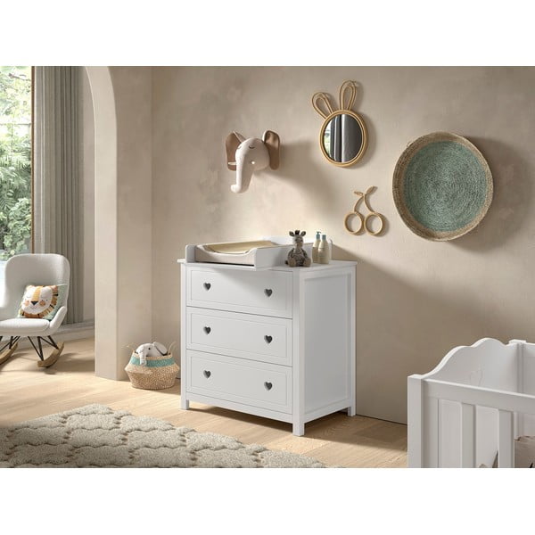 Biela detská komoda s prebaľovacím pultom 90x103x73 cm Amori – Vipack-image-1