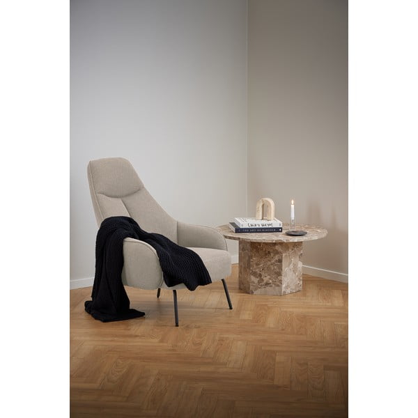 Svetlohnedý mramorový okrúhly konferenčný stolík ø 80 cm Naxos – Actona-image-1