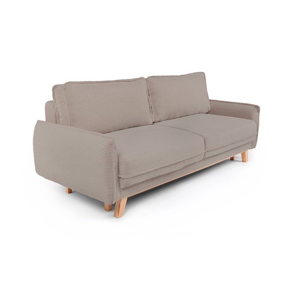 Taupe menčestrová rozkladacia/s úložným priestorom pohovka 218 cm Tori – Bonami Selection-image-1