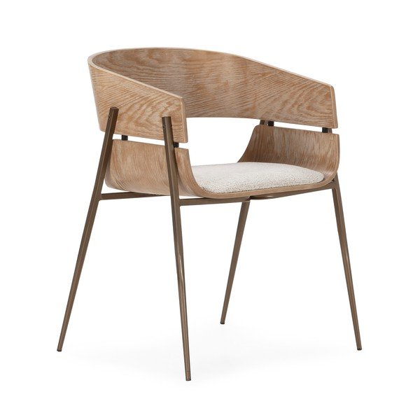 Čalúnené jedálenské kreslá v súprave s podrúčkami 2 ks v prírodnej farbe Naia – MOME