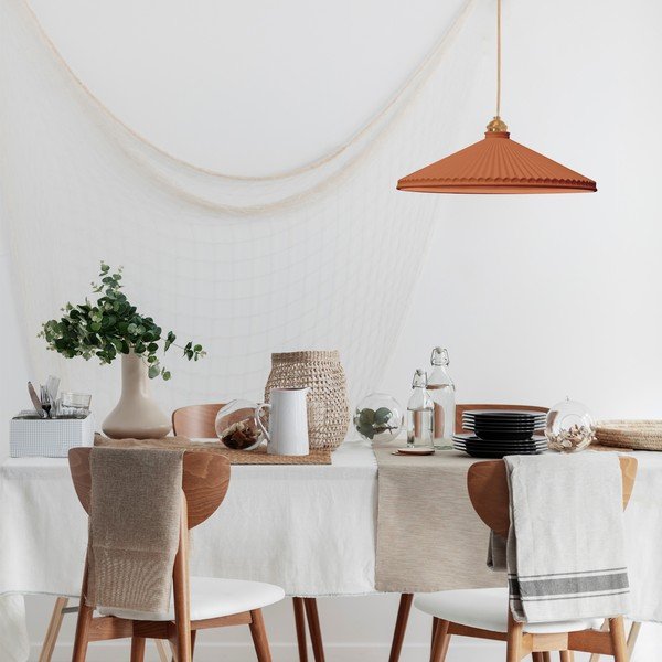 Červené závesné svietidlo SULION Elena, výška 150 cm-image-1