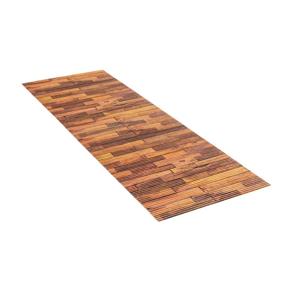 Hnedá plastová kúpeľňová predložka 65x200 cm Lambris – Wenko-image-2