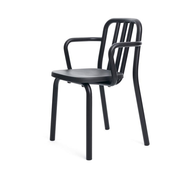 Čierna stolička s rúčkami Mobles 114 Tube