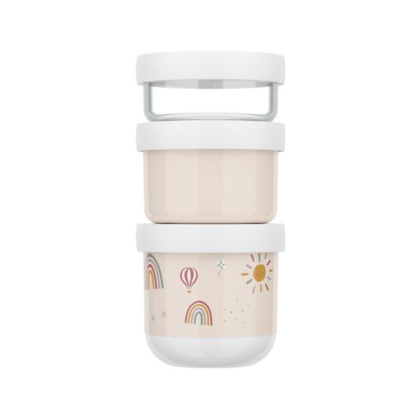 Béžové plastové detský desiatový box 3 ks Sunshine & Rainbow – Mepal-image-3