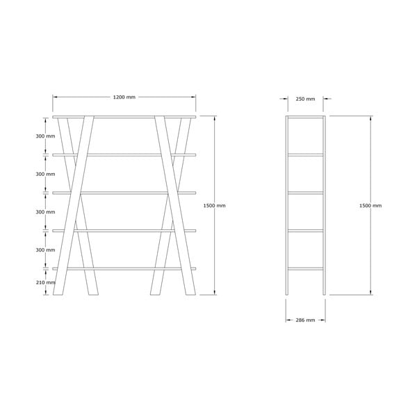 Biela knižnica 120x150 cm Conde - Kalune Design-image-4