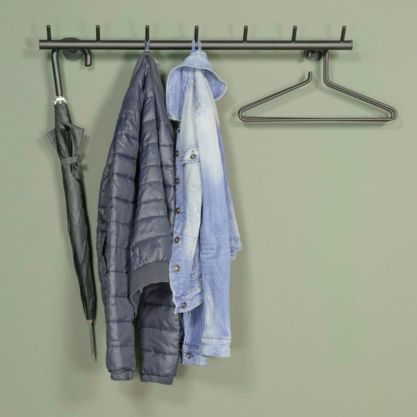 Čierny kovový nástenný vešiak 80 cm Odin – Spinder Design-image-2