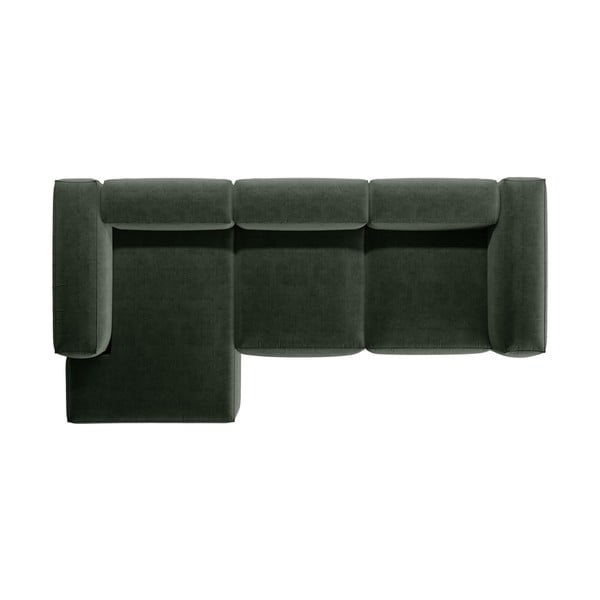 Zelená rohová pohovka (ľavý roh/s leňoškou) Bergamo – Cosmopolitan Design-image-3