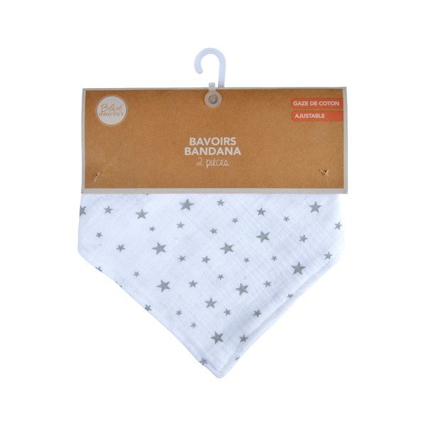 Biele mušelínové slintáky v súprave 2 ks – Bébé Douceur-image-2