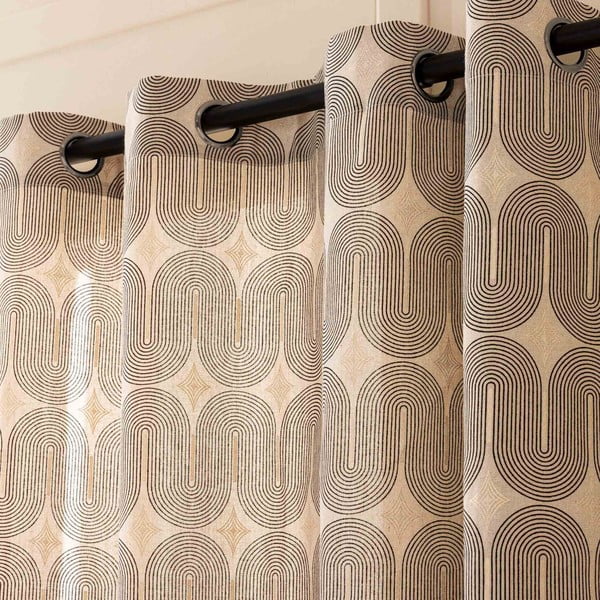 Čierny/béžový záves 140x240 cm Ondine – douceur d'intérieur-image-2