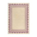 Ručne tkaný vlnený koberec vo fialovo-prírodnej farbe 160x230 cm Lois Scallop – Flair Rugs