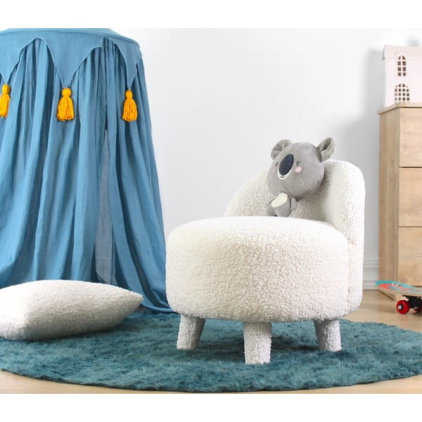 Biele detské kresielko z textílie bouclé Moouv – Artie-image-1